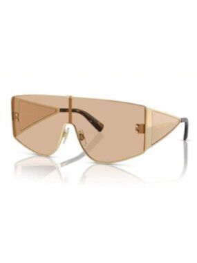 Dolce & Gabbana 2305 Oversized Shield Sunglasses Gold Metal Unisex Designer Bold